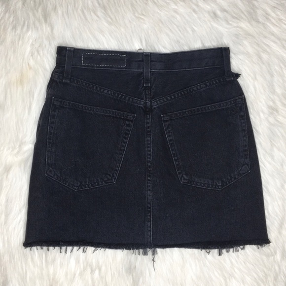 Rag & Bone Anna Denim Skirt In Clean Raven - Picture 3 of 6